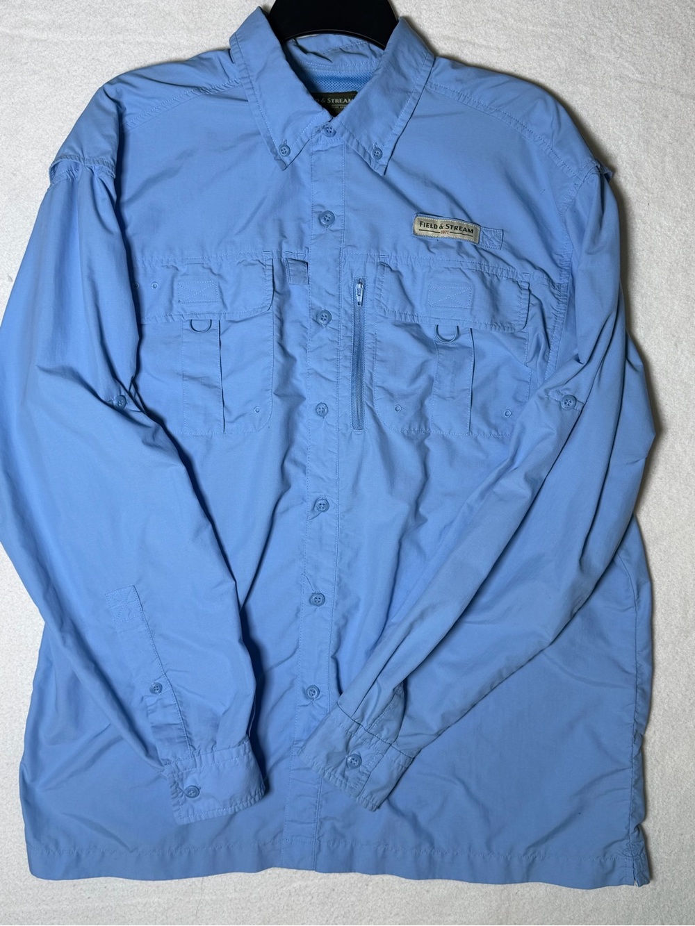 Field & Stream Men's Long Sleeve Fishing Shirt Blue Size Large